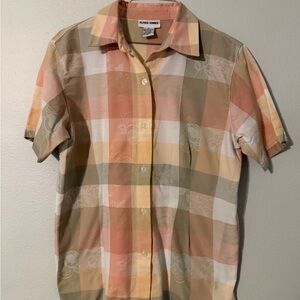 Vtg Alfred Dunner Pastel checkered blouse